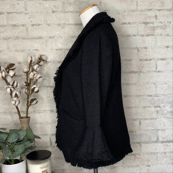 Cupcakes and Cashmere | Black Tweed Fringe Blazer - Picture 4 of 7